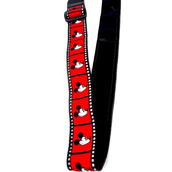 Vtg RARE Disney Mickey Mouse Pattern Camera Strap Red Black Caddy Photo 80s - Picture 4 of 8